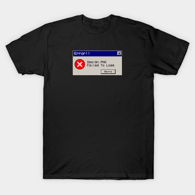 error 404 design not found retro vaporwave error message T-Shirt by A Comic Wizard